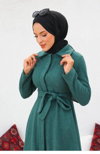 5398End Mevlana Kaşe Manteau Vert Émeraude 6312