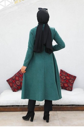 5398End Mevlana Kaşe Manteau Vert Émeraude 6312