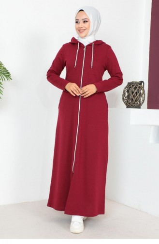 2063Mg Hijab Abaya Rouge Bordeaux 6332