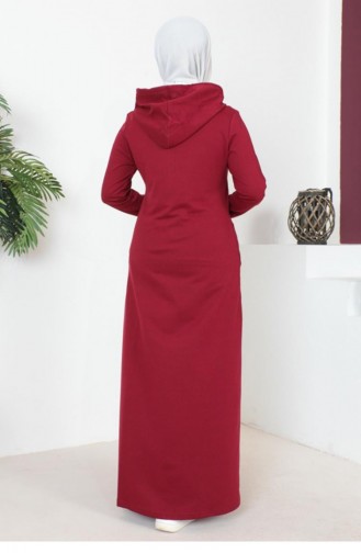 2063Mg Hijab Abaya Claret Red 6332