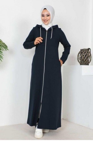 2063Mg Hijab Abaya Bleu Marine 6336