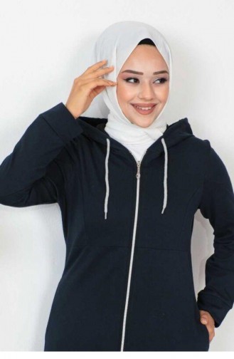 2063Mg Hijab Abaya Bleu Marine 6336