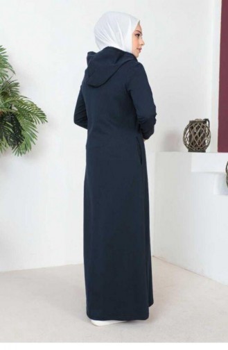 2063Mg Hijab Abaya Bleu Marine 6336