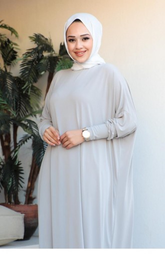 2045Mg Freizeitkleid Mit Fledermausärmeln Stein 6411