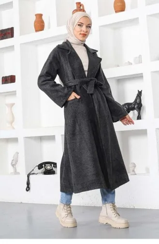 5500End Belted Collared Stamp Cap Anthracite 6497
