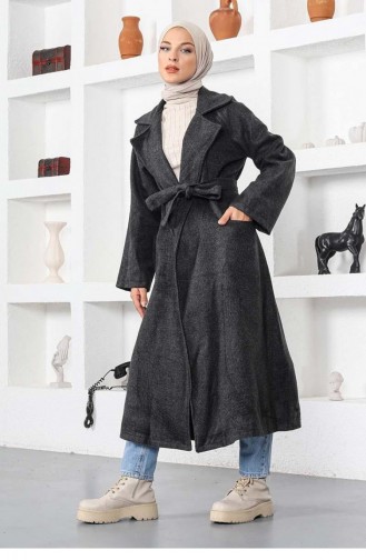 5500End Belted Collared Stamp Cap Anthracite 6497
