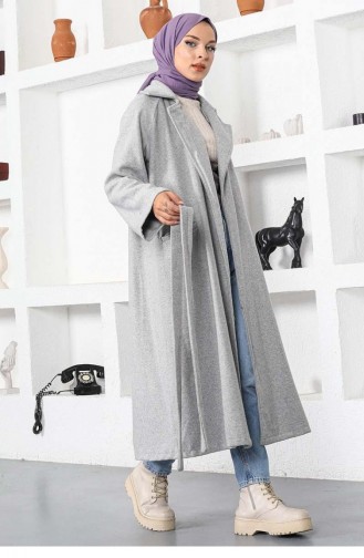 Belted Collared Stamped Cape 5500-03 Gray 5500-03