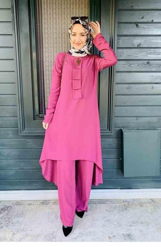0321Sgs Double Hijab Set Dusty Rose 6667