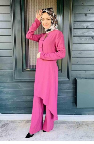 0321Sgs Ensemble Double Hijab Rose Poudré 6667