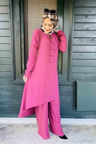 0321Sgs Ensemble Double Hijab Rose Poudré 6667