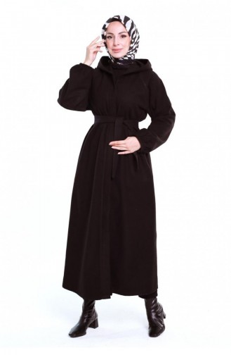0502Sgs Hijab-jas Met Riem Zwart 6683