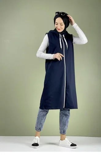 Sports Hooded Vest 1035-05 Navy Blue 1035-05