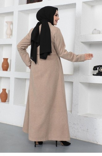 0024Sgs Geplooide Hijab-pet Met Stempel Beige 7233