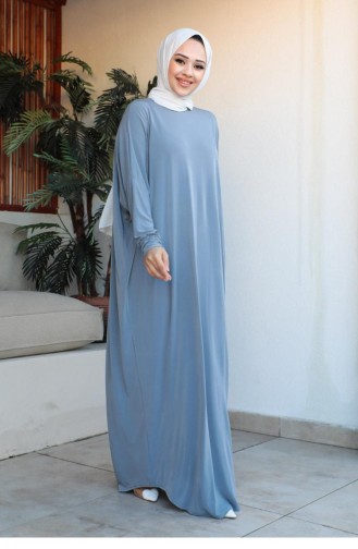 فستان كاجوال بأكمام واسعة 2045-04 لون فحمي 2045-04