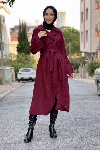 Kaşe Coat 5077-05 Claret Red 5077-05