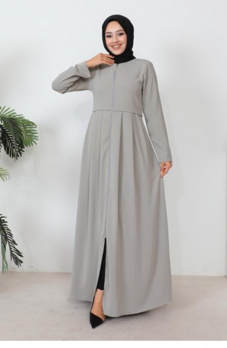 0028Sgs Plissee Aerobin Abaya Grau 7970