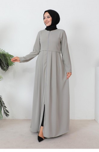 0028Sgs Plissee Aerobin Abaya Grau 7970