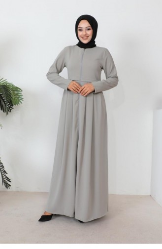 0028Sgs Geplooide Aerobin Abaya Grijs 7970