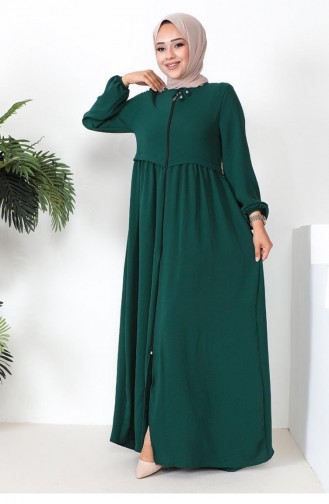 0027Sgs Aerobin Fabric Seasonal Abaya Emerald Green 8281