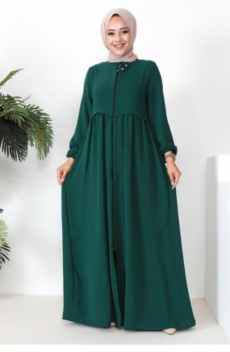 0027Sgs Aerobin Fabric Seasonal Abaya Emerald Green 8281