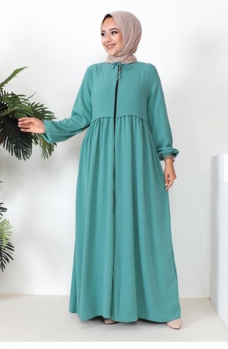 0027Sgs Aerobin Fabric Seasonal Abaya Green 8400