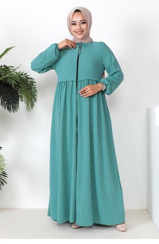 0027Sgs Aerobin Fabric Seasonal Abaya Green 8400