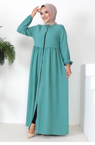 0027Sgs Aerobin Fabric Seasonal Abaya Green 8400