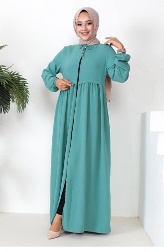 0027Sgs Aerobin Fabric Seasonal Abaya Green 8400