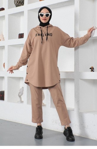 بدلة حجاب مُطبعة 2014-06 لون مينك 2014-06