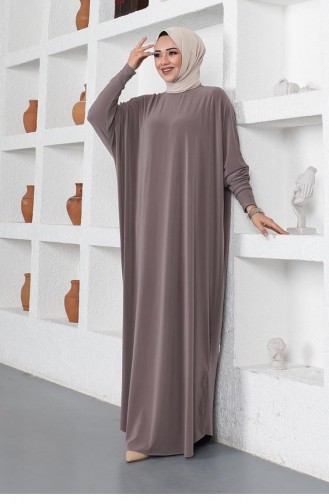 2045Mg Fledermausärmelloses Kleid Nerz 8762