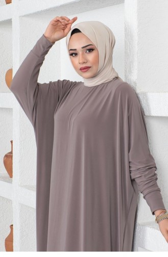 2045Mg Fledermausärmelloses Kleid Nerz 8762