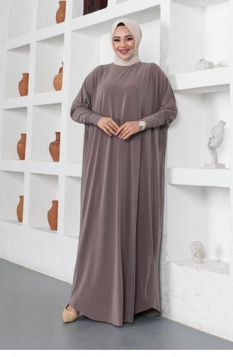 2045Mg Fledermausärmelloses Kleid Nerz 8762
