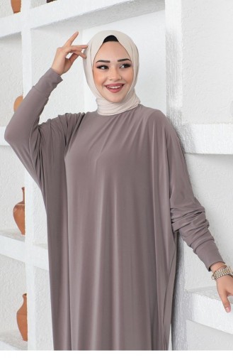 2045Mg Fledermausärmelloses Kleid Nerz 8762