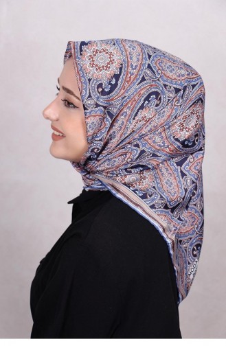 0941Mp Echarpe Motif Ethnique Indigo 8838
