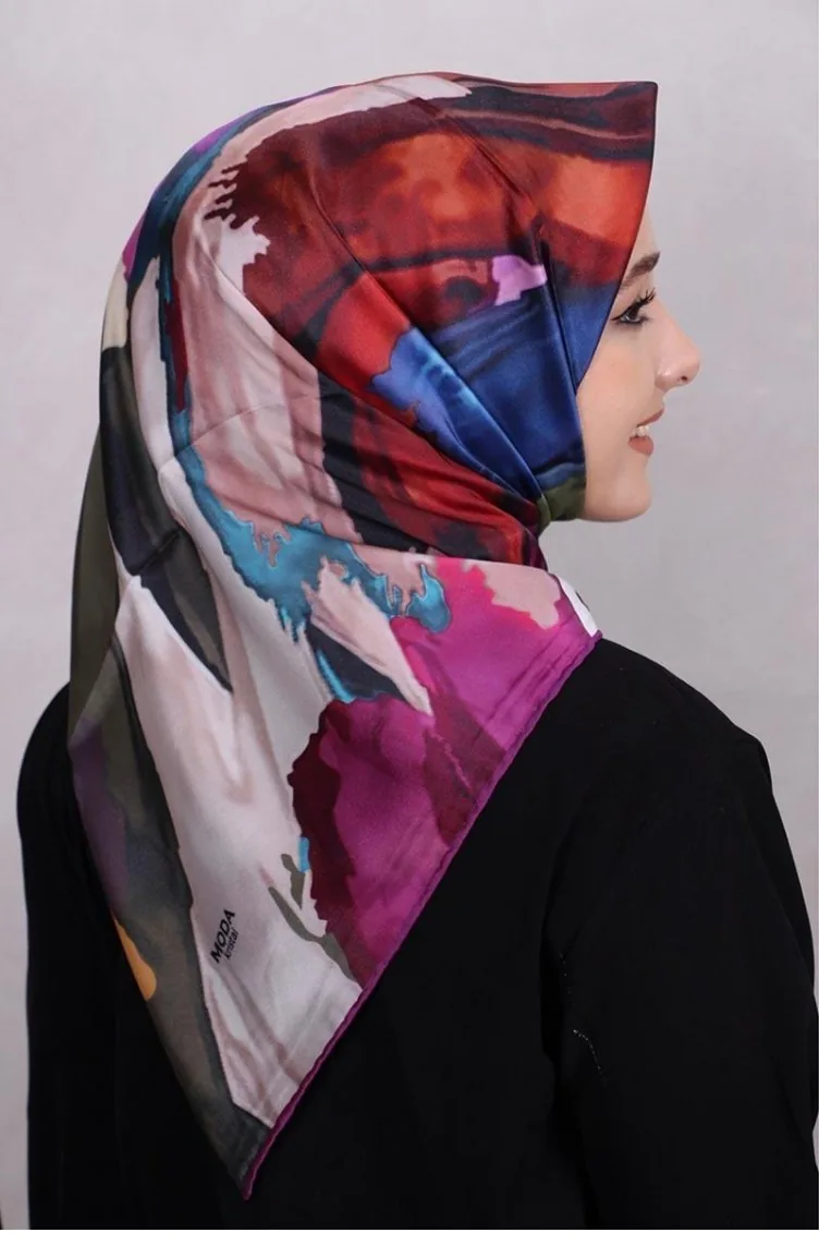 0937Mp Gemusterter Schal Fuchsia 8874