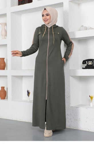 2043Mg Abaya De Sport à Rayures œil-d`oiseau Kaki 9014