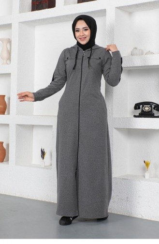 Bird Eye Stripe Detail Sports Abaya 2043-03 Anthracite 2043-03