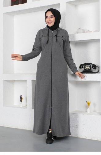 Bird Eye Stripe Detail Sports Abaya 2043-03 Anthracite 2043-03