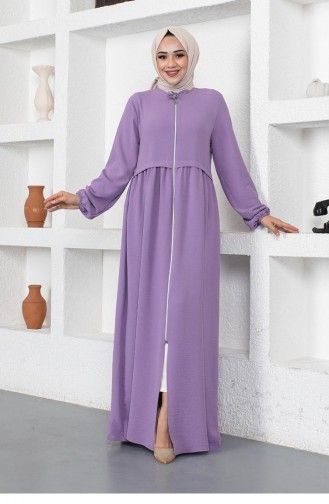 0027Sgs Aerobin Fabric Seasonal Abaya Lilac 9021