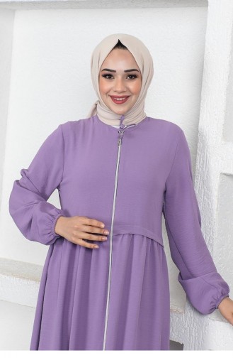 0027Sgs Aerobin Fabric Seasonal Abaya Lilac 9021