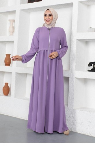 0027Sgs Aerobin Fabric Seasonal Abaya Lilac 9021