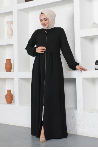 0027Sgs Aerobin Fabric Seasonal Abaya Schwarz 9022