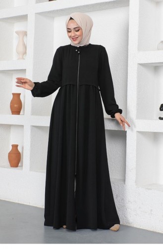 0027Sgs Aerobin Fabric Seasonal Abaya Schwarz 9022