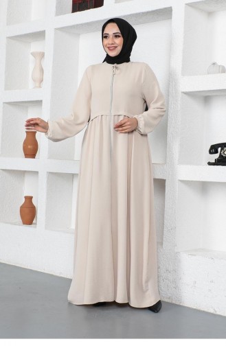 0027Sgs Aerobin Fabric Seasonal Abaya Mink 9027