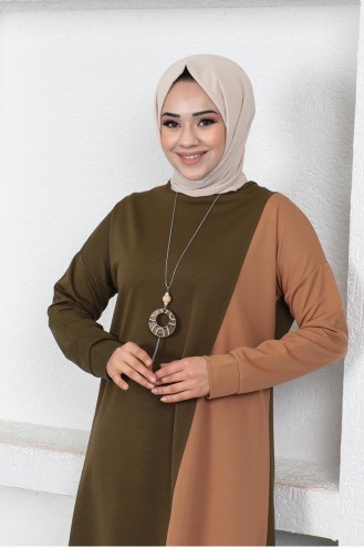 Ensemble Deux Couleurs Long Deux Couleurs 2046-08 Khaki 2046-08