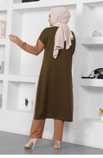 Ensemble Deux Couleurs Long Deux Couleurs 2046-08 Khaki 2046-08