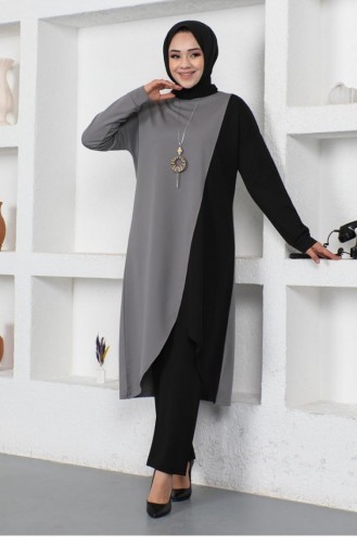 Ensemble Double Long Bicolore 2046-05 Gris 2046-05
