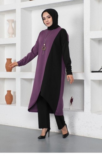 Two Color Long Double Suit 2046-02 Purple 2046-02