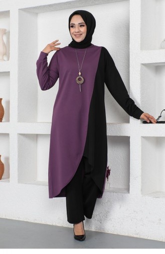 Two Color Long Double Suit 2046-02 Purple 2046-02