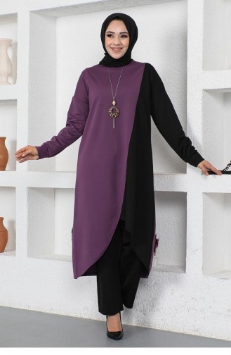 Two Color Long Double Suit 2046-02 Purple 2046-02